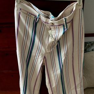 NWT Madewell Striped wide leg crop pants, size P32